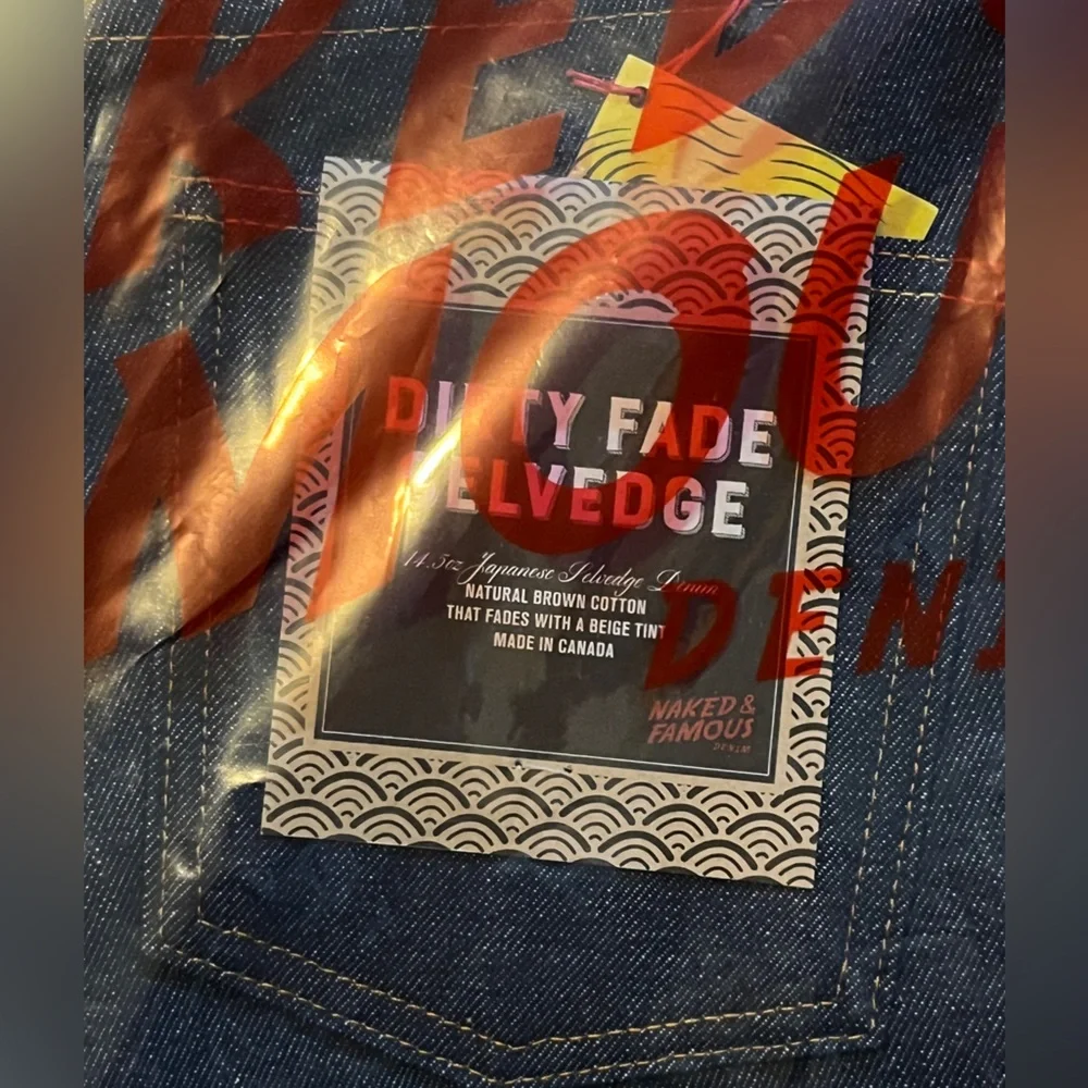 Naked & Famous Dirty Fade Selvedge Jeans - Super Guy - Size 34 - Picture 3 of 3